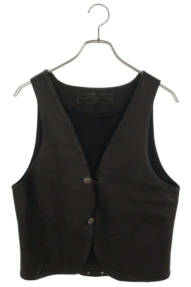 Chrome Hearts Fleur Knee Leather Vest Size S