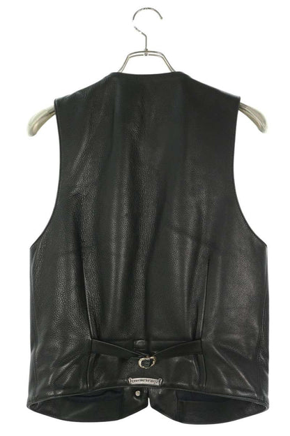 Chrome Hearts Leather Gunslinger Strap Vest Black Size S