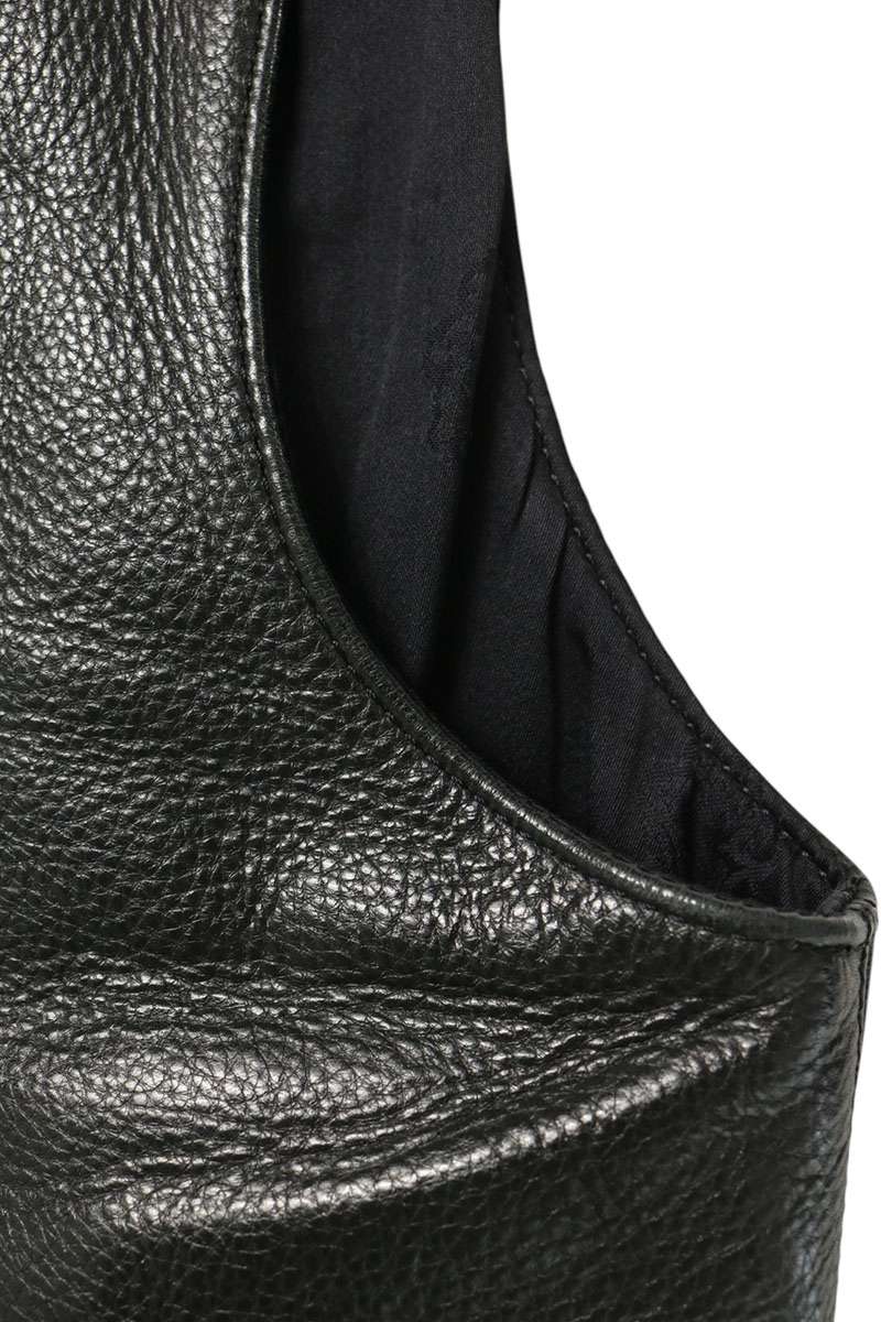 Chrome Hearts Leather Gunslinger Strap Vest Black Size S