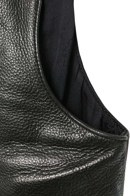 Chrome Hearts Leather Gunslinger Strap Vest Black Size S