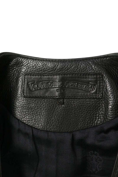 Chrome Hearts Leather Gunslinger Strap Vest Black Size S
