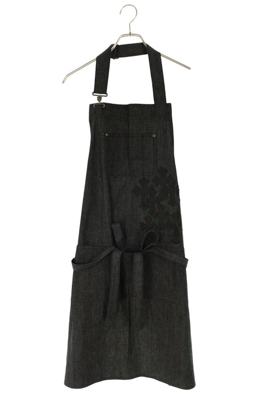 Chrome Hearts Cemetery Cross Patch Denim Apron Black