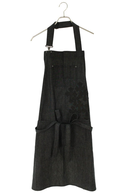 Chrome Hearts Cemetery Cross Patch Denim Apron Black