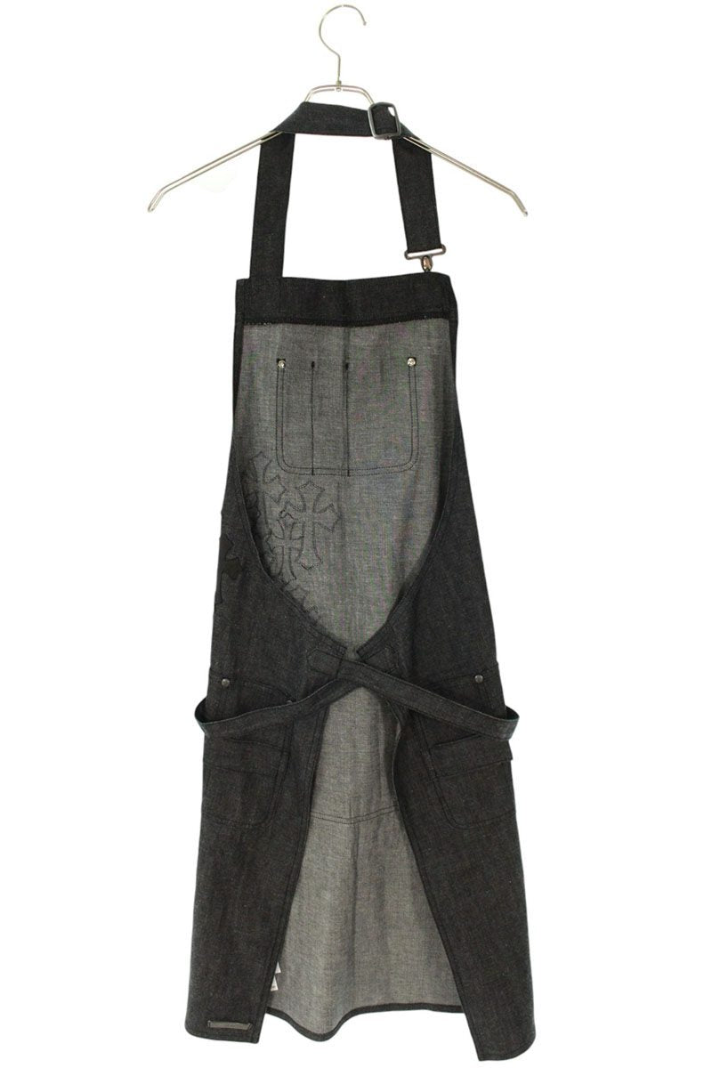 Chrome Hearts Cemetery Cross Patch Denim Apron Black