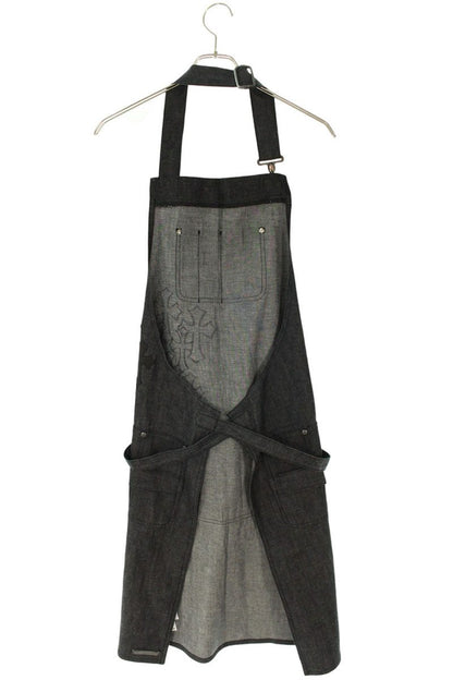 Chrome Hearts Cemetery Cross Patch Denim Apron Black