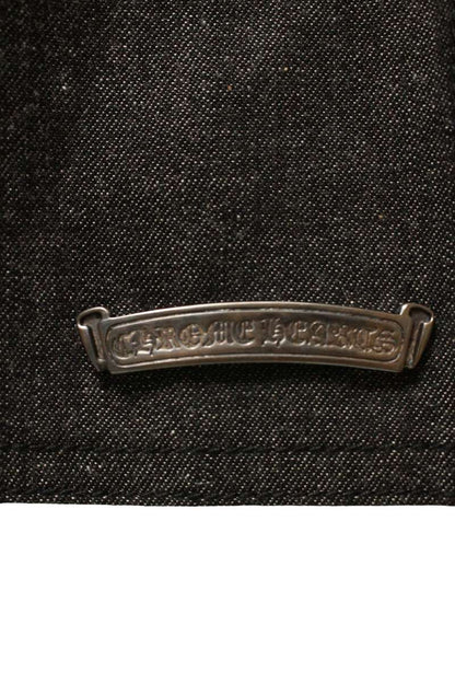 Chrome Hearts Cemetery Cross Patch Denim Apron Black