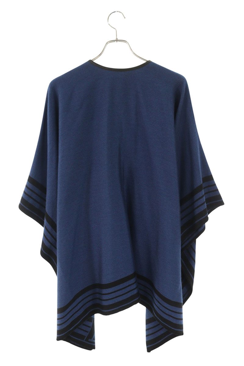 Louis Vuitton 14SS Silk Cashmere Poncho Blue x Black Size TU