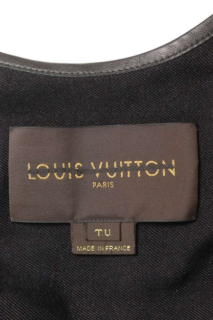 Louis Vuitton 14SS Silk Cashmere Poncho Blue x Black Size TU
