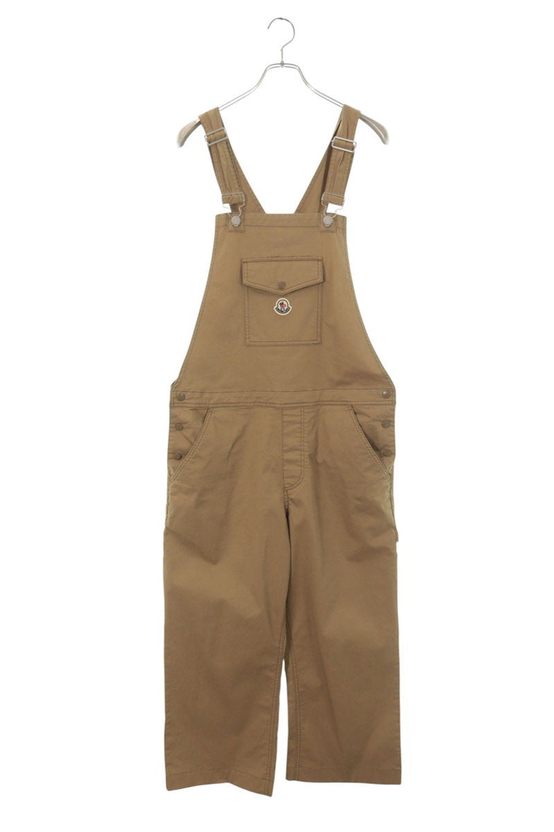 MONCLER Logo Patch Cotton Overalls Beige Size 46