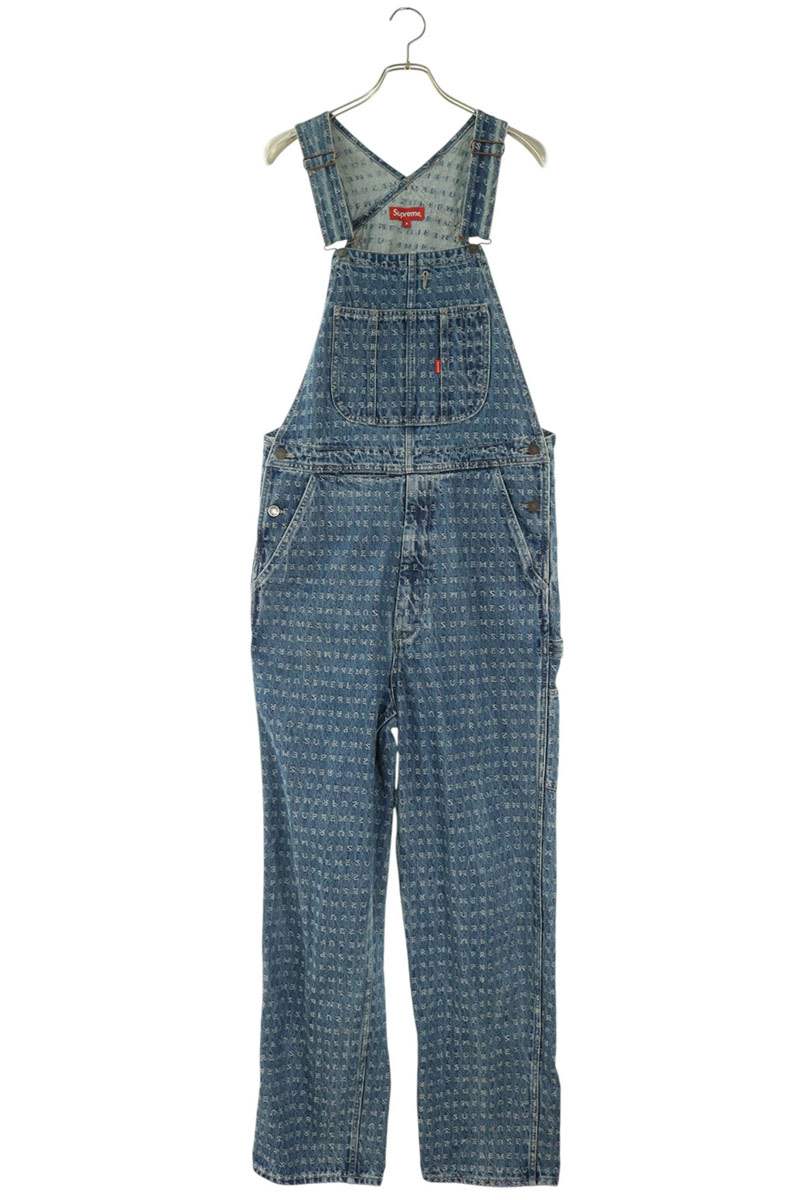 SUPREME 20SS All-over Logo Denim Overalls Multi Size S
