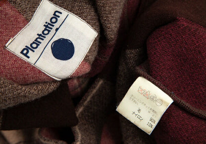 Plantation Wool Nylon Check Pea Coat Red Size M