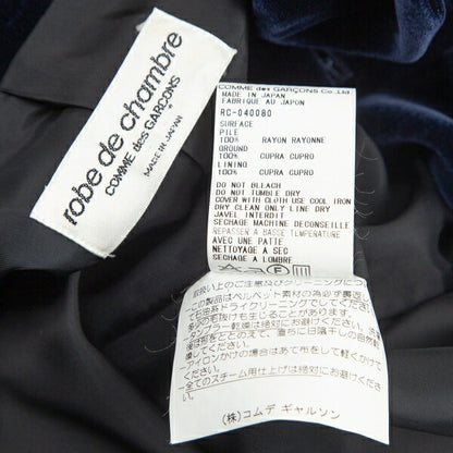 robe de chambre COMME des GARCONS Velvet Coat Navy Size M