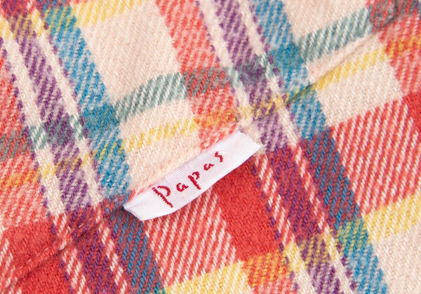 Papas Cotton Layered Sleeve Overcheck Shirt Beige Size L