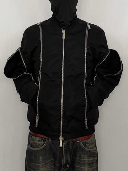 Dsquared2 Black Nylon Gimmick Zip Jacket Size 50