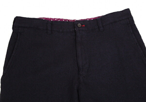 COMME des GARCONS HOMME Navy Wool Shrunken Pants Size S