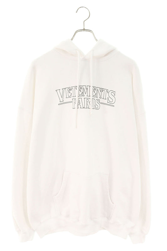 Vetements 23AW WHITE PARIS Logo Print Hoodie White Size S