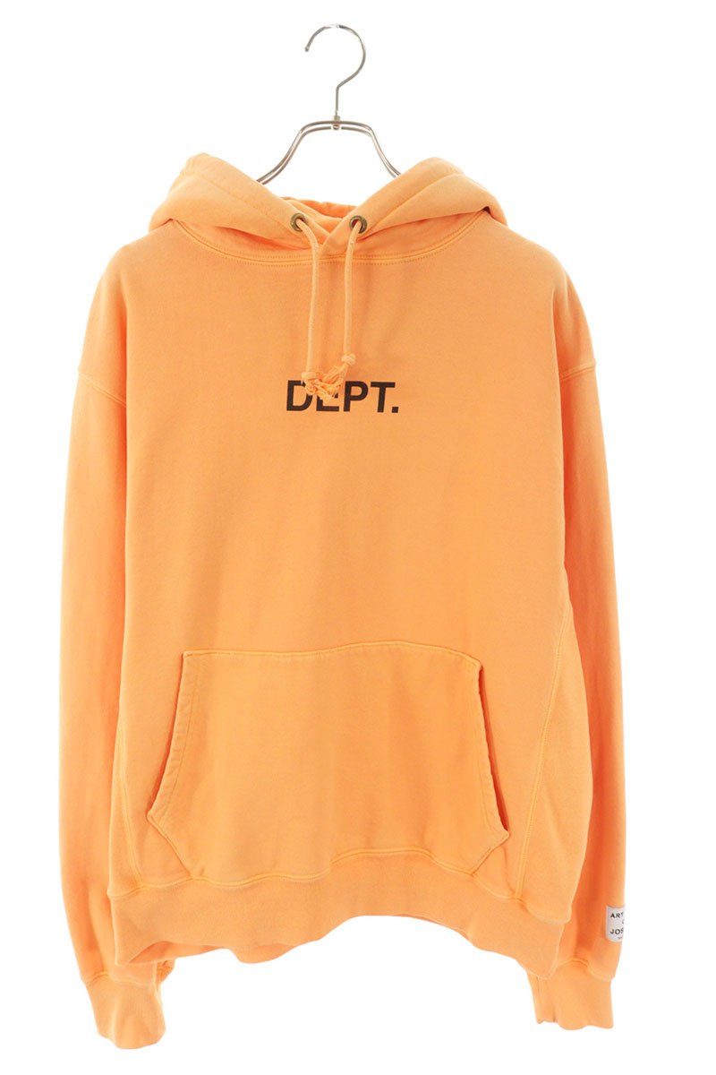 GALLERY DEPT Logo Print Hoodie Orange Size L