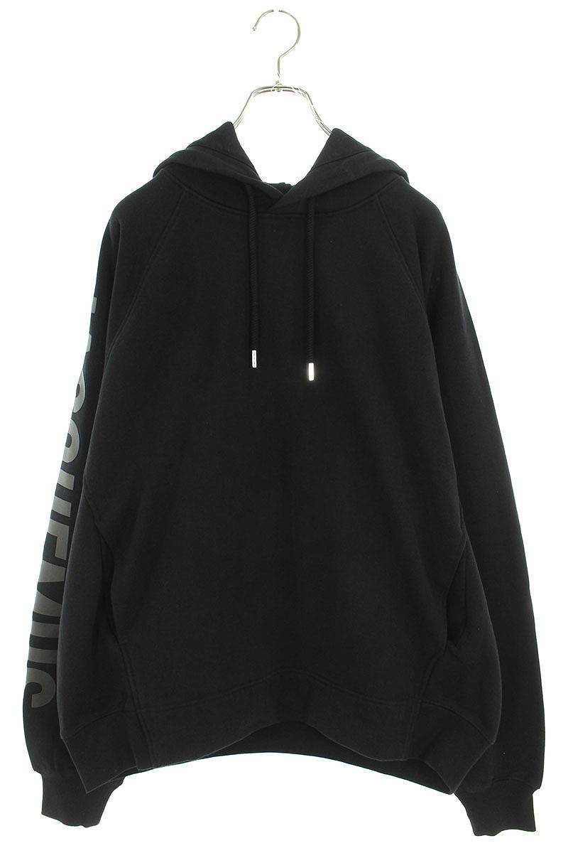JACQUEMUS 24SS Sleeve Logo Pullover Hoodie Black Size L