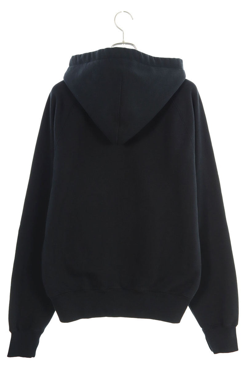 AMI Logo Embroidered Pullover Hoodie Black x Red Size L