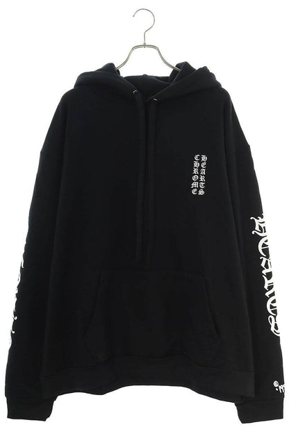 Chrome Hearts Logo Print Pullover Hoodie Black x White Size XXL