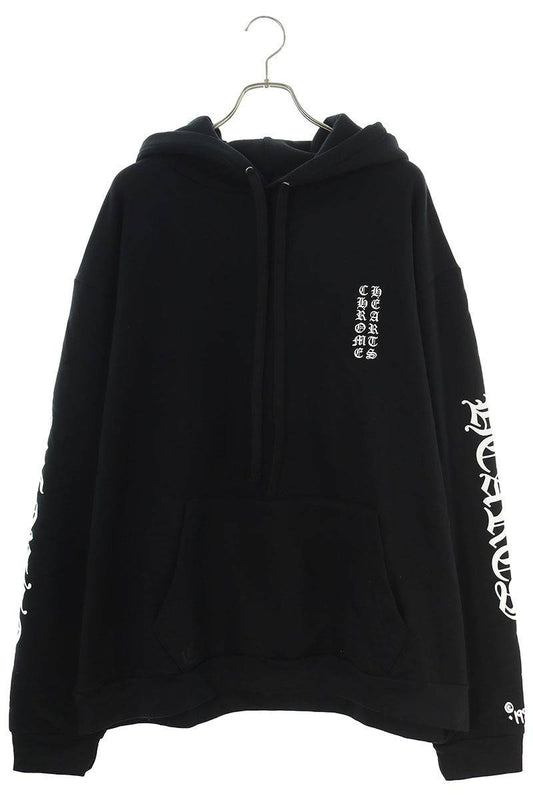 Chrome Hearts Logo Print Pullover Hoodie Black x White Size XXL