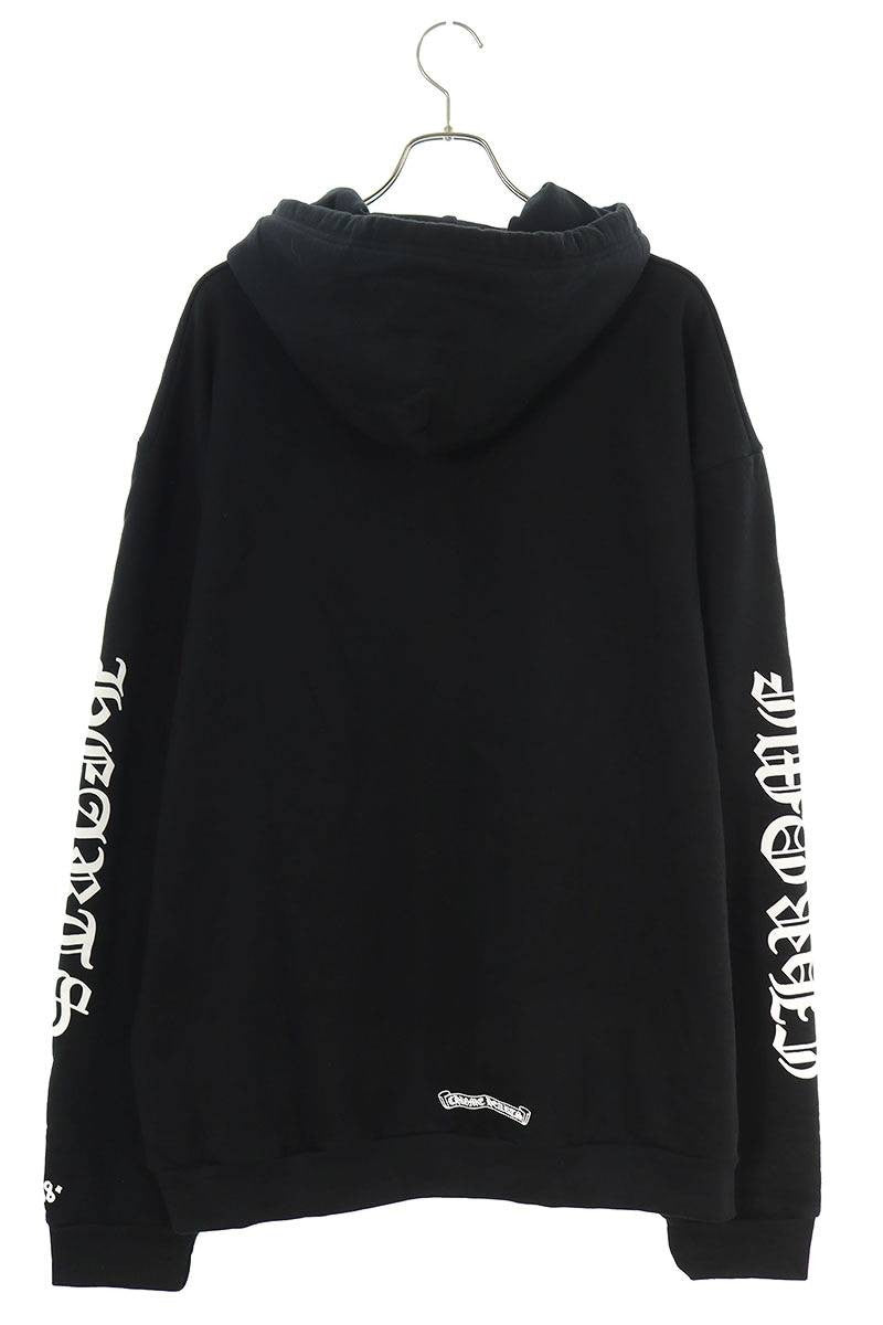 Chrome Hearts Logo Print Pullover Hoodie Black x White Size XXL