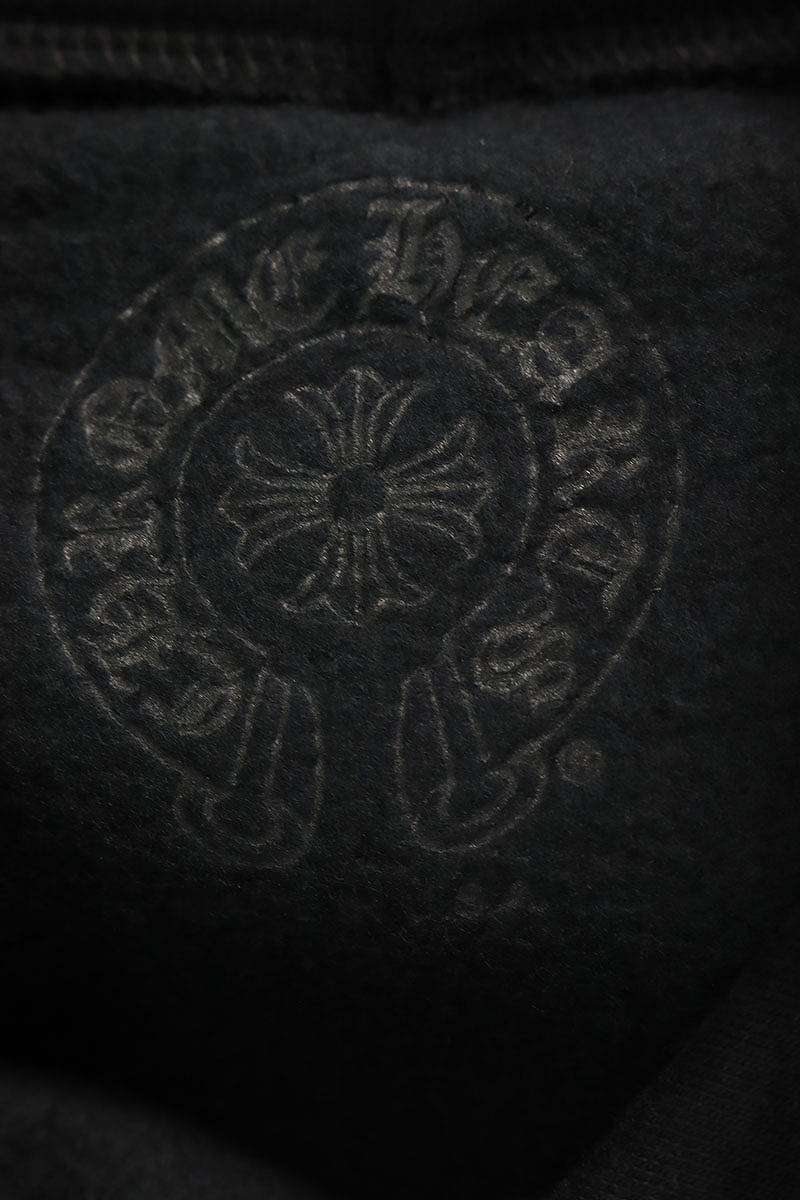 Chrome Hearts Logo Print Pullover Hoodie Black x White Size XXL