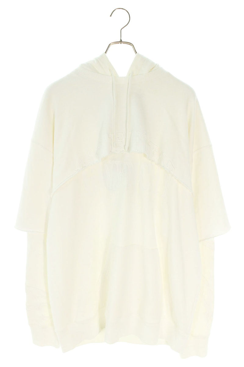 GIVENCHY Logo Patch Layered Hoodie White Size XL