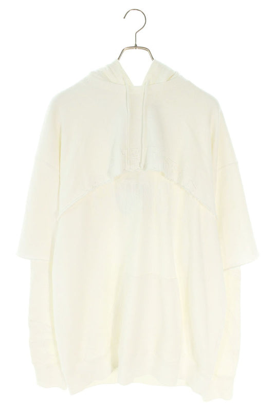 GIVENCHY Logo Patch Layered Hoodie White Size XL