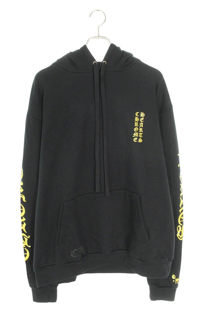 Chrome Hearts SWTSHRT PLVR Logo Print Hoodie Black x Gold Size L