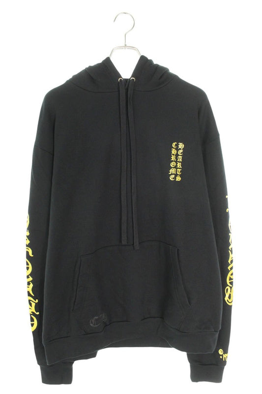 Chrome Hearts SWTSHRT PLVR Logo Print Hoodie Black x Gold Size L
