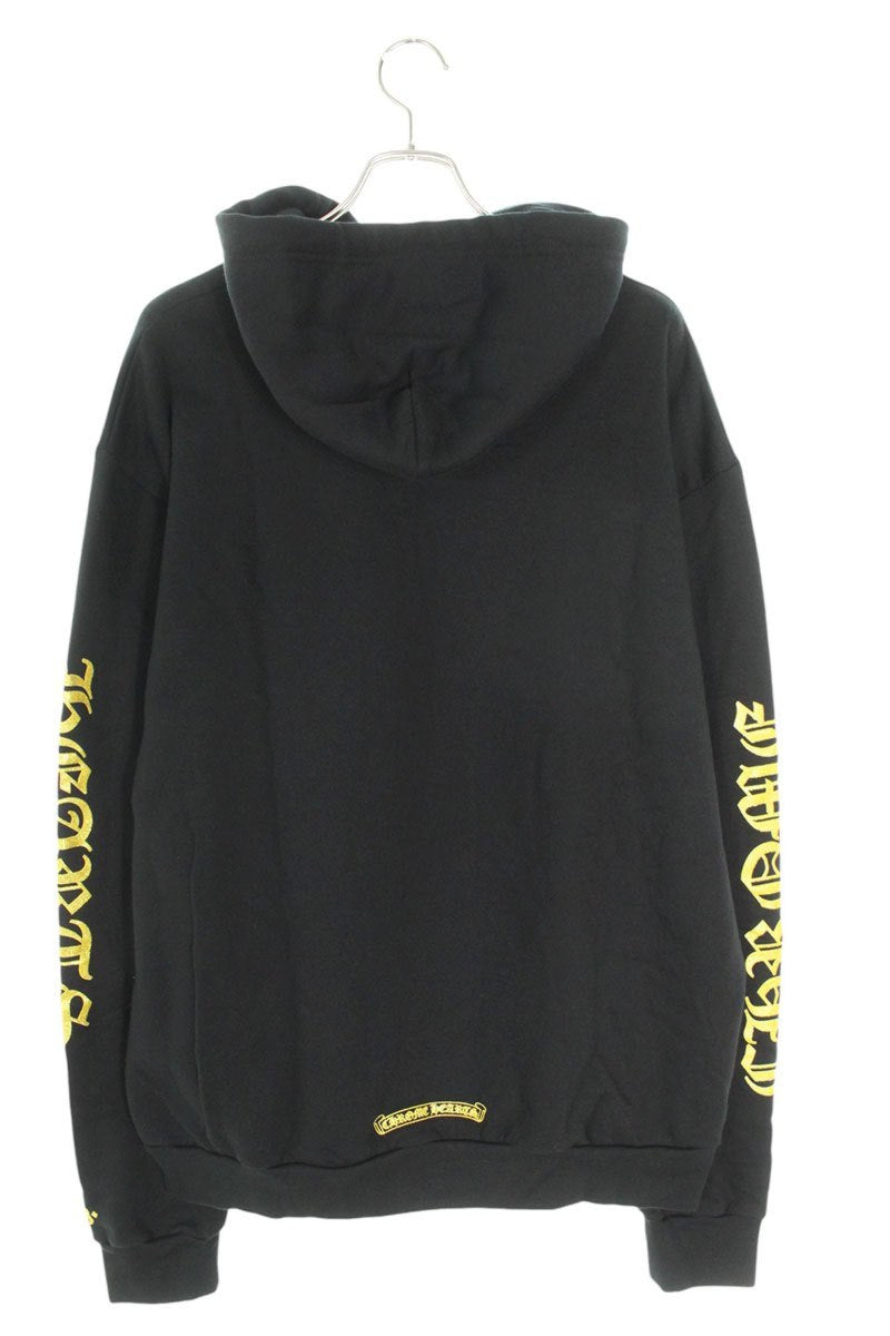 Chrome Hearts SWTSHRT PLVR Logo Print Hoodie Black x Gold Size L