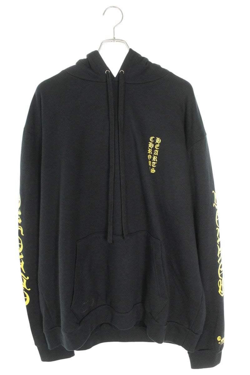 Chrome Hearts SWTSHRT PLVR Logo Print Hoodie Black x Gold Size XL