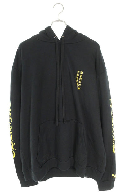 Chrome Hearts SWTSHRT PLVR Logo Print Hoodie Black x Gold Size XL