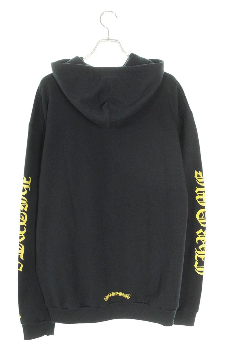Chrome Hearts SWTSHRT PLVR Logo Print Hoodie Black x Gold Size XL