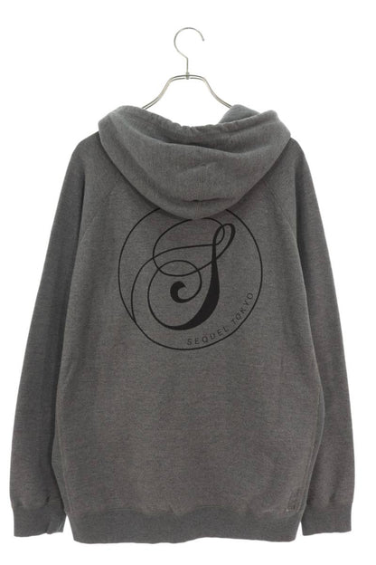 SEQUEL Back Print Zip Hoodie Black Cotton Blend Size XL