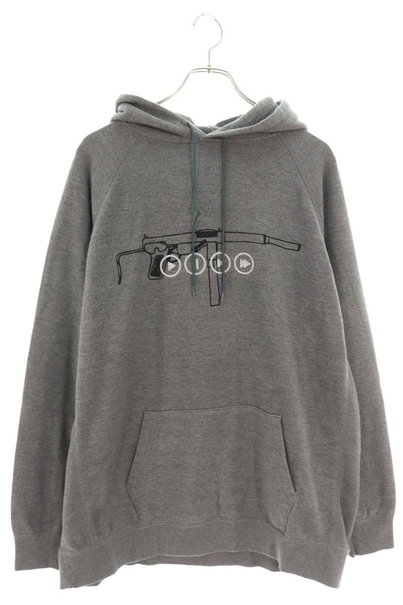 SEQUEL Back Print Hoodie Gray Cotton Blend Size XL