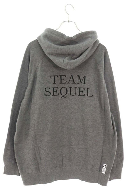 SEQUEL Back Print Hoodie Gray Cotton Blend Size XL
