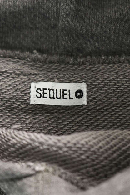 SEQUEL Back Print Hoodie Gray Cotton Blend Size XL
