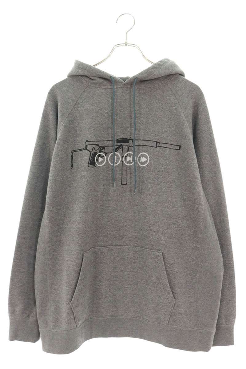 SEQUEL Back Print Hoodie Gray Cotton Blend Size L