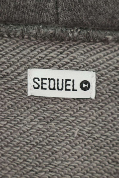 SEQUEL Back Print Hoodie Gray Cotton Blend Size L
