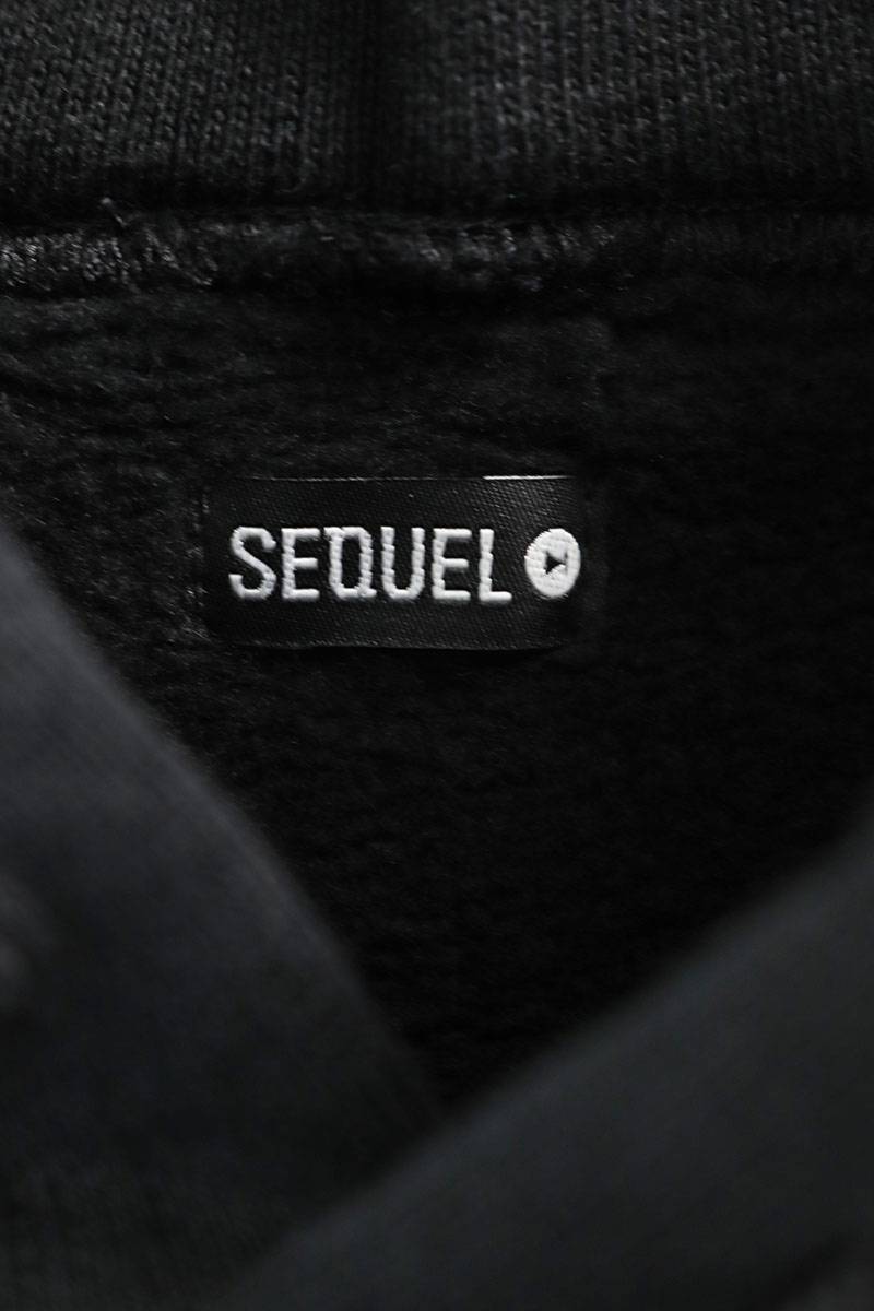 SEQUEL 22SS Logo Print Hoodie Black Cotton Size S