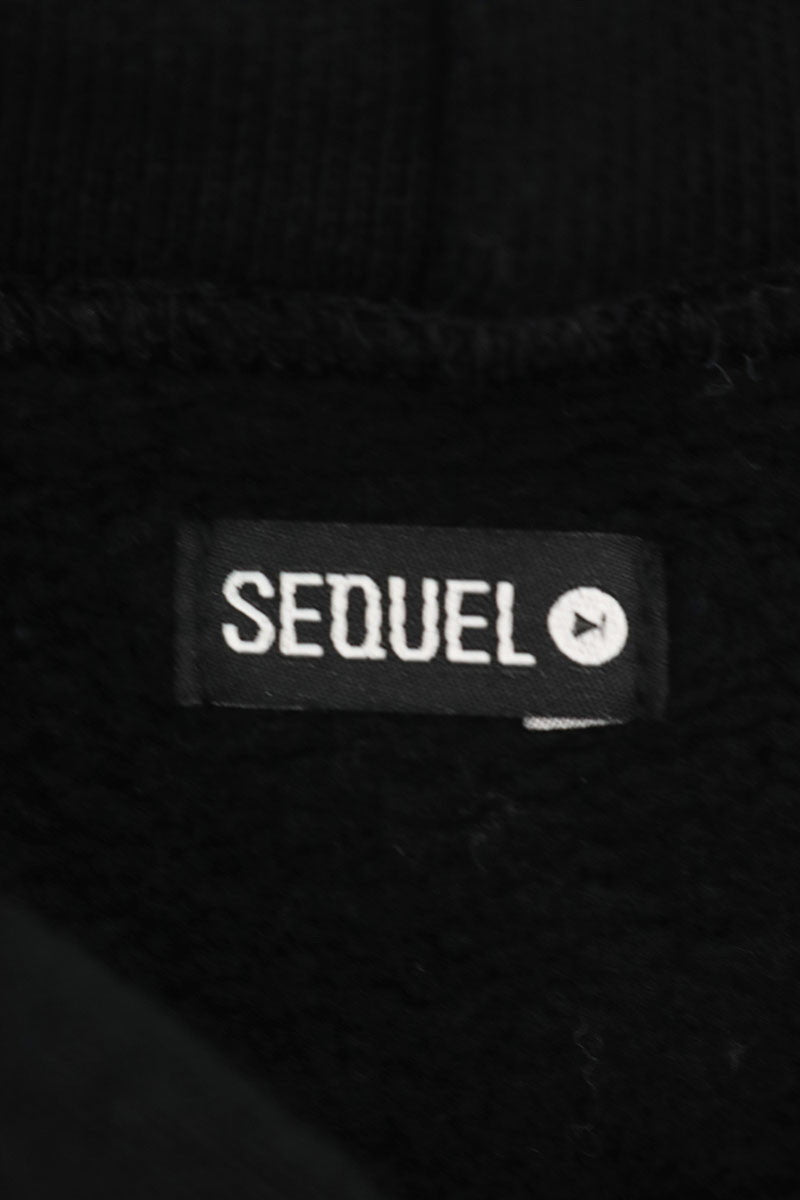 SEQUEL 22SS Logo Print Hoodie Black Cotton Size M