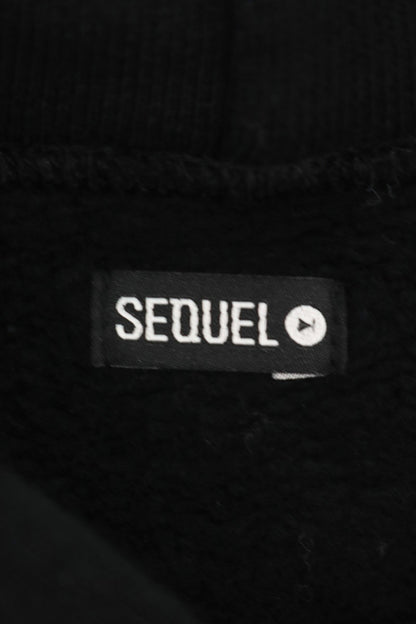 SEQUEL 22SS Logo Print Hoodie Black Cotton Size M