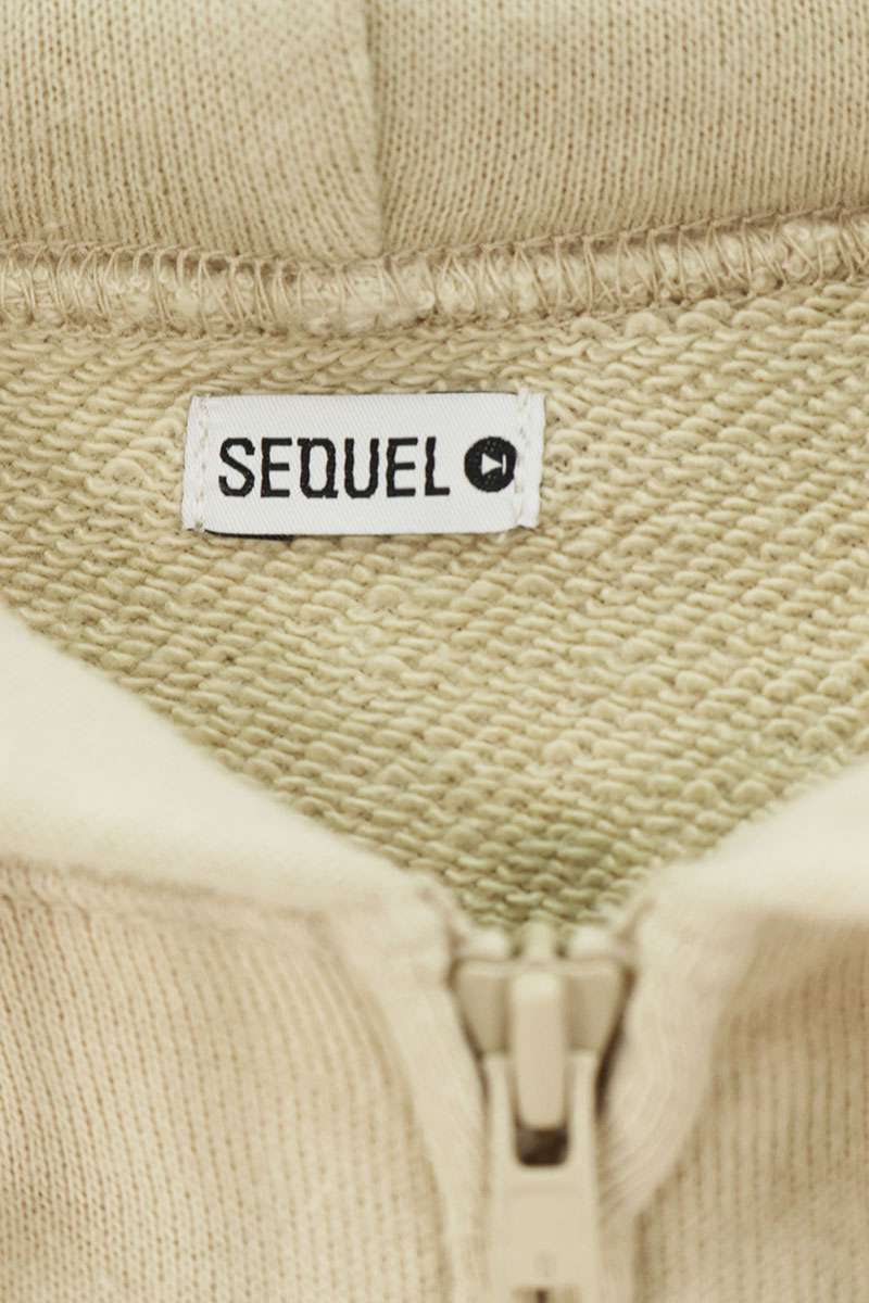 SEQUEL 23SS Logo Print Full Zip Hoodie Beige Size M