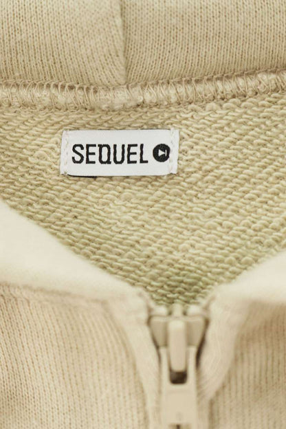 SEQUEL 23SS Logo Print Full Zip Hoodie Beige Size M
