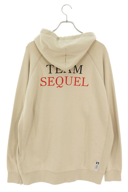 SEQUEL 23SS Logo Print Full Zip Hoodie Beige Size L