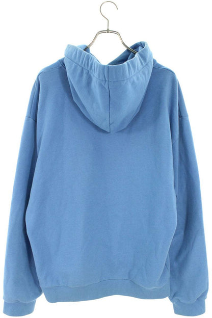 CELINE Logo Drawstring Pullover Hoodie Light Blue Size XXL
