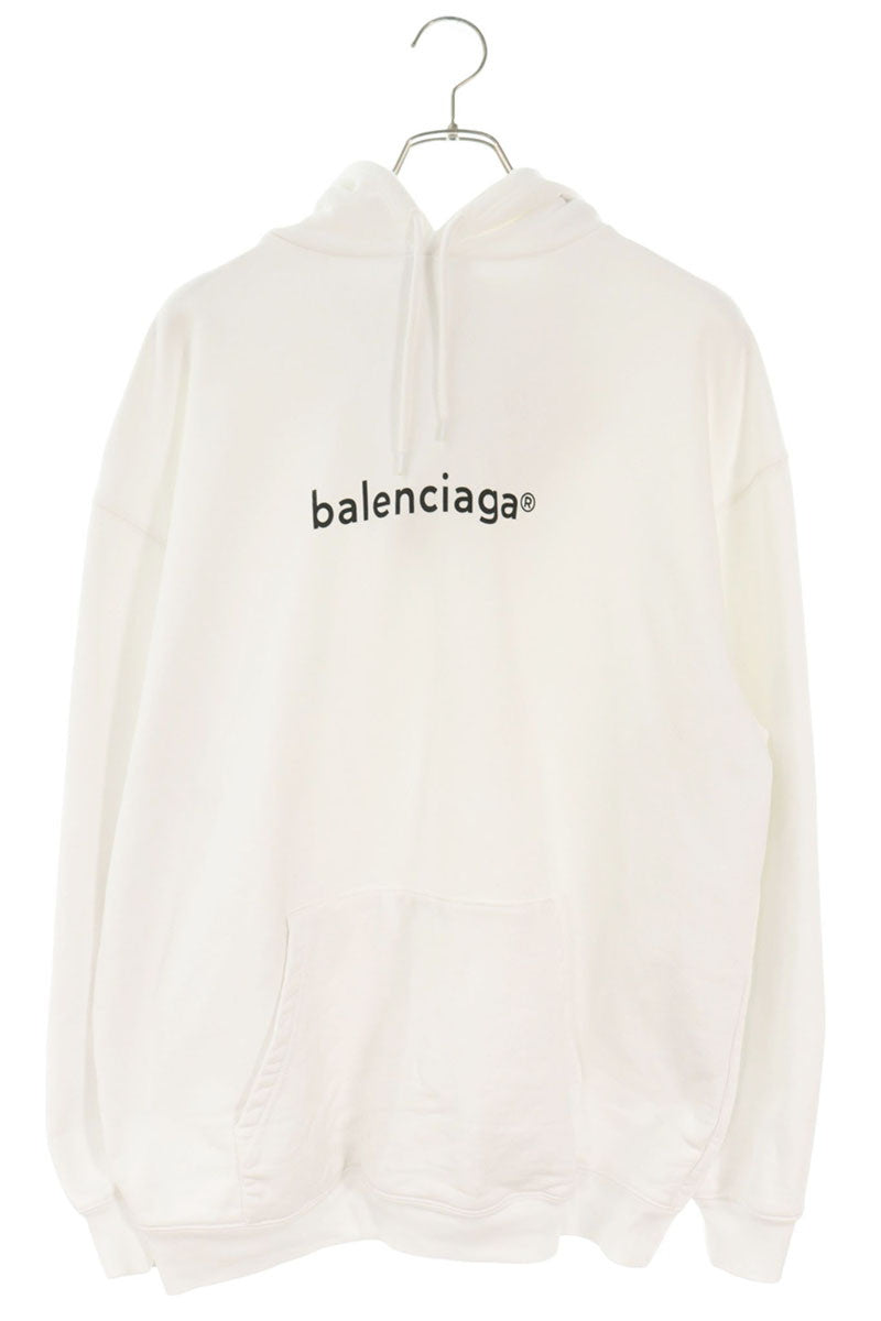 Balenciaga Logo Hoodie White Size M