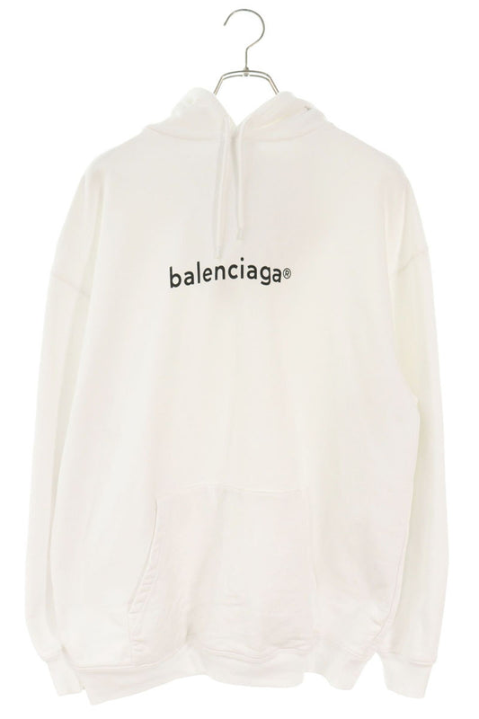 Balenciaga Logo Hoodie White Size M